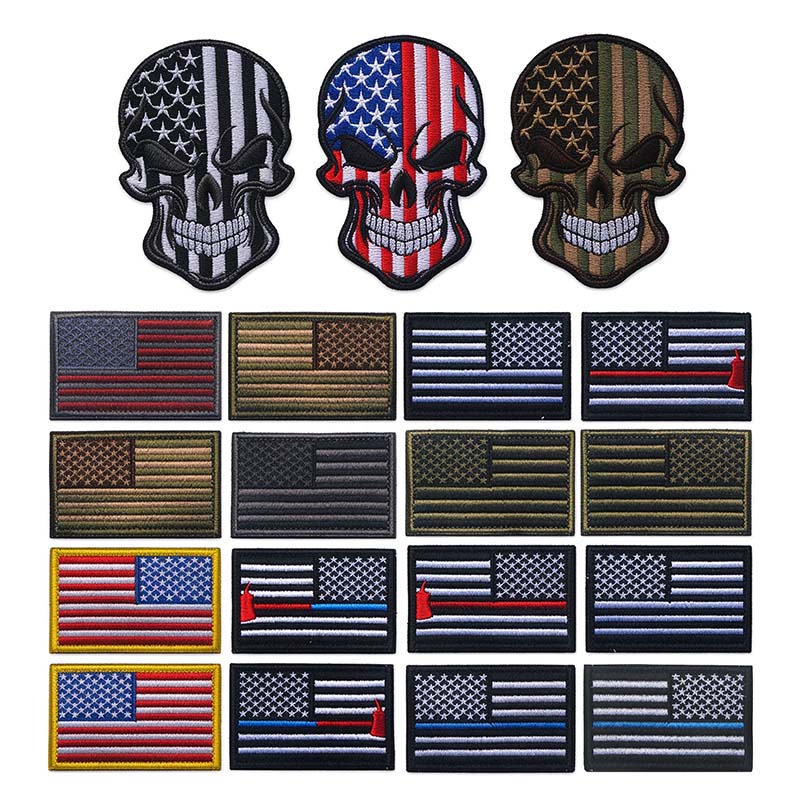2PCS/Lot USA Flag Skull Morale - Urban Backpack Tactical 评论和价格