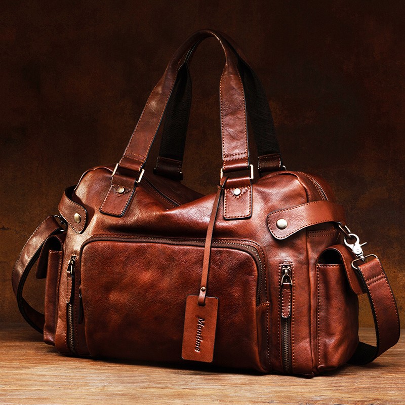 Vintage vegetable tanned leath - Canvas Backpack Casual 评论和价格