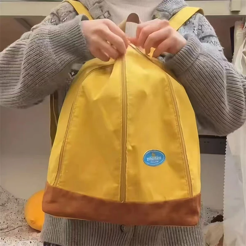Yellow Banana Shape Backpack W - Canvas Backpack Casual 评论和价格