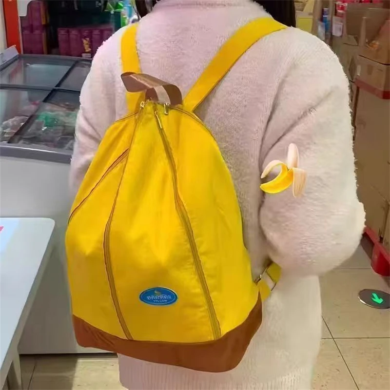 Yellow Banana Shape Backpack W - Canvas Backpack Casual 评论和价格